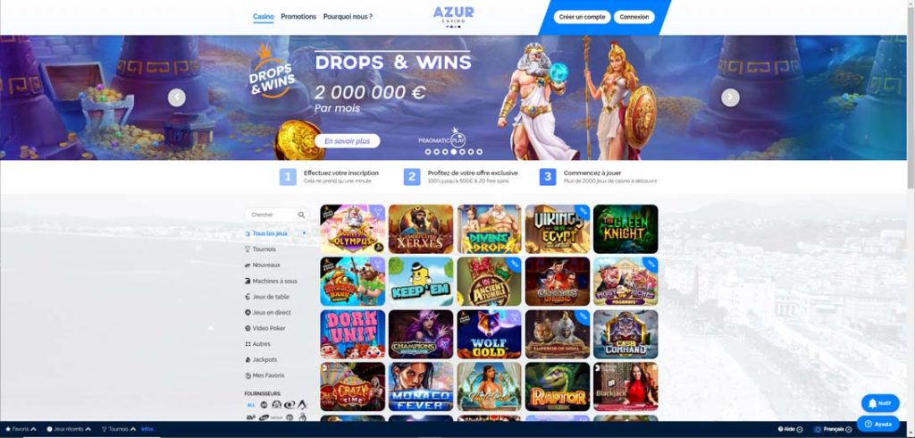 Meilleur casino en ligne 2024 : l'Azur Casino